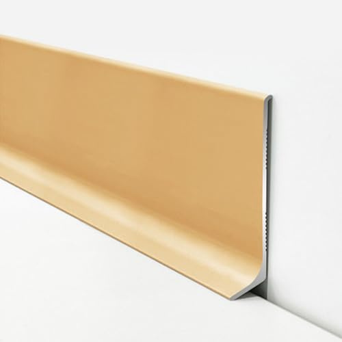 Coayuou Plinthes en Aluminium 125 Cm Lot De 2, Durables Et Élégantes, pour Bordure De Sol, Faciles À Installer, Idéales pour Maison Et Bureau(Gold,8cm)