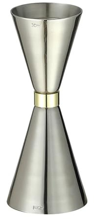 Misurino da cocktail a cono Doppio cocktail Jigger Bar Cocktail Dosatore Liquore Misurino Martini Barra degli strumenti for misurare(Ring Silver 30 45ml)