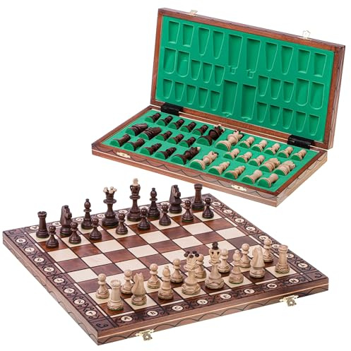 SQUARE - Schack CONSUL LUX - 48 x 48 cm - Schackspel - Schackfigurer och schackbräde av trä