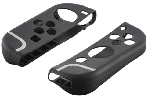 Hama Hülle für Nintendo Switch Joy Con Controller (2 Silikon Schutzhüllen für mehr Grip und ergonomisches Handling) Ergonomic Joy Con Case/Cover schwarz