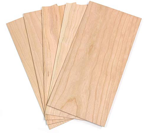 wodewa Holz Furnier Set 2mm Starkfurnier Kirsche 30x14cm 5er Set Sägefurnier Bastelholz Platten Echtholz Holzfurnier zum Basteln Holzplatte Bastelset Modellbau DIY