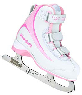 Riedell Soar Junior Kids Ice Skates for Girls and Boys - Sleek Insulated Skate Shoes with Foam-Backed Lining, Stainless Steel Blades, and PVC Soles - Pink - Size 3 JR