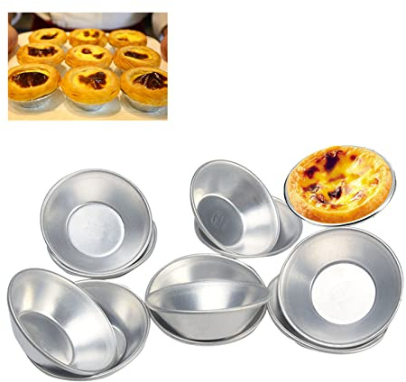 Tree2018 Kuchenform für Eierkuchen, Pasteis de Nata, rund, Puddingform, Kuchenwerkzeug, 10 Stück