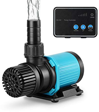 JEREPET 800GPH 30W16FT Aquarium 24V DC Water Pump with Controller, Submersible and Inline Return Pump for Fish Tank,Aquariums,Fountains,Sump,Hydroponic,Pond,Freshwater and Marine Water Use