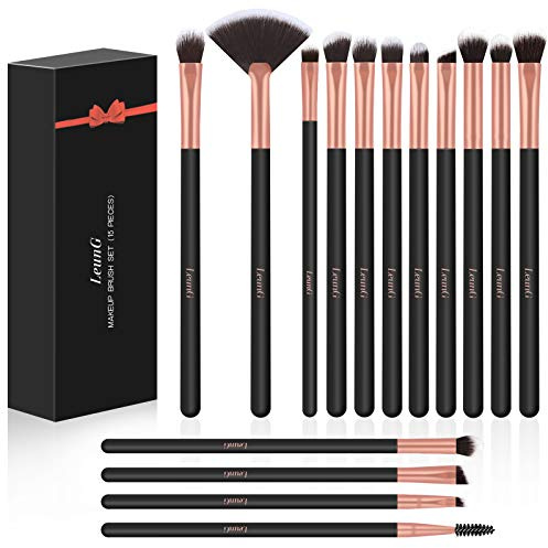 Pennelli Trucco Occhi Sopracciglia Professionale 15 Pcs, LEUNG Pennelli per Trucco Occhi Professionali, volto ombretti e Eyeliner Powder liquido Makeup Brushes Cosmetics-Pennello da sfumatura (Nero)