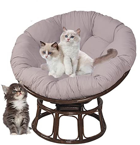 SRHWBF Papasan Kissen Sitzkissen Im Freien Hängesessel Kissen Krabbeldecke Für Rattan Hängeschaukel Ei Hängesessel für Drehsessel Korbsessel Balkonstuhl (NUR Kissen) (Gray Ø105cm/41.3 in)