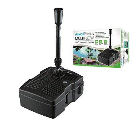 Askoll Pond Multiflow UV-C Filtro Interno per laghetti e fontane Completo con Lampada UVC, Nero
