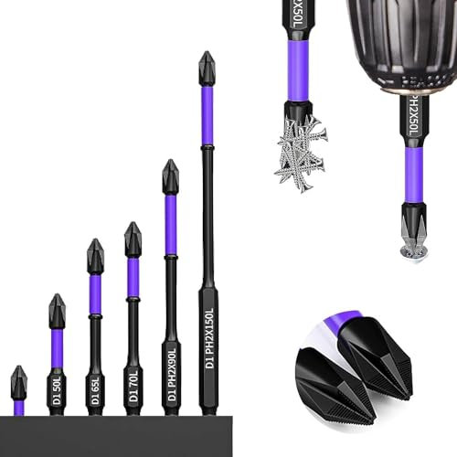 Ysaca Upgraded High Hardness and Strong Magnetic Bit, 6-Piece d1 anti-slip and shock-proof bits with phillips screwdriver bits screwdriver bit sets,1PC