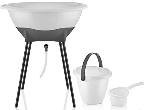 Babyjem Baby Badewanne Set Elegantes Babybadewanne Set Babywanne, Weiß
