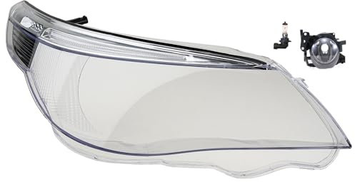 Johns, strålkastare glas huvudstrålkastare lämplig för BMW 5-serien E60 E61 03–07 med RE dimljus + glödlampa