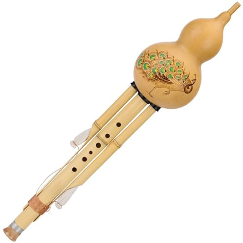 Hulusi-Instrument Professionelles Bambus-Hulusi-Flöte-Naturkürbis-Musikinstrument Für Erwachsene Und Anfänger, Kürbisflöte (Color : 01, Size : C Key)