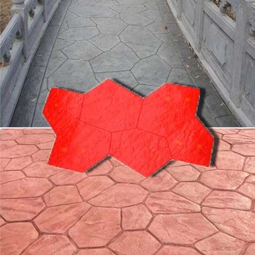Stampi per Cemento Effetto Pietra Stampo per Timbri per Pavimenti in Cemento con Motivo in Pietra Realistico, Pelle Texturizzata in Calcestruzzo da 165 cm X 75 cm per Pareti Cesellate, Tappetino Flosc