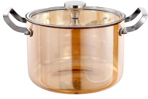 Kochtopf aus Glas, beheizbar, klarer Suppentopf, Glastopf mit Deckel, transparenter Glaskocher for Kochen von Milch, Nudeln und Babynahrung(3.5L)