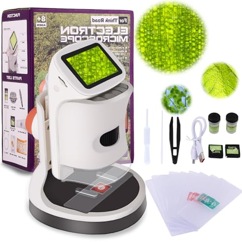 OOZSTAR Microscope for Kids,1000x Handheld Microscope,2 HD Screen, Portable Educational Gift,Suitable for Kids 8-12