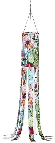 SABFWF Windsack mit Kaktus-Sukkulenten-Rosen-Druck, saisonaler Windsack, für Herbst, Winter, Thanksgiving, Outdoor und Geister-Thema, Windsack mit Stange