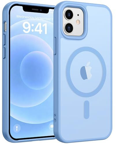 FNTCASE for iPhone 13 Mini Case: iPhone 12 Mini Magnetic Matte Military Grade Drop Protection Translucent Cell Phone Cover - Slim Rugged Durable Shockproof Bumper Case