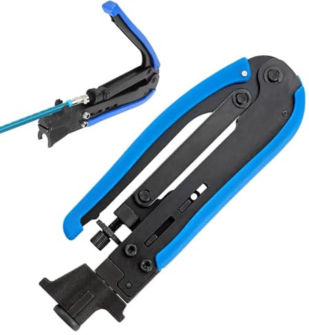 Crimpadora para cables metálicos - Herramienta de compresión coaxial | Herramienta para crimpar cables ergonómica multiusos - Crimpadora para cables coaxiales, herramienta para crimpar cables fácil de