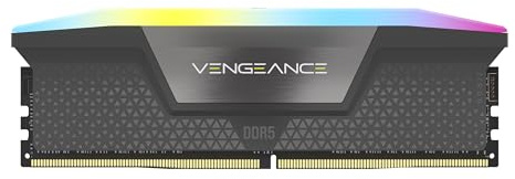 CORSAIR Vengeance RGB DDR5 32GB (1 x 32GB) hasta 5600MHz AMD Intel RAM | Memoria Gaming de Sobremesa, Compatible con AMD EXPO e Intel XMP 3.0, CL40, Gris, CMH32GX5M1B5600Z40