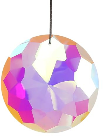 3'' Kristall Sonnenfänger Regenbogenmacher zum Aufhängen, Prisma Windspiel Tropfen für Feng Shui Lampe