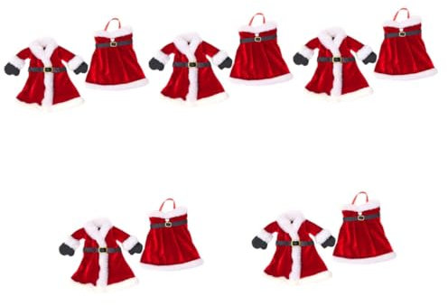 IMIKEYA 5sets Wine Bottle Covers Christmas Style Festive Decor for Your Party Xmas 2pcs*5