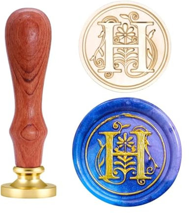 Wachssiegelstempel im Vintage-Stil, europäischer Retro-Siegelwachsstempel, Kopfbuchstaben, Siegelstempel-Set, Werkzeuge, Postdekoration, antiker Wachssiegelstempel H