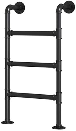 Scala multiuso da parete per un facile accesso in camper, biblioteca e terrazza, portatile e compatta, scala per cantina, pozzo, installazione semplice, colore nero, 105 cm
