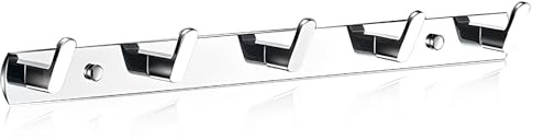 MINGCHI Attaccapanni da Parete Premium | Cromati Acciaio Inox 304 | 4 Misure (3-6 Ganci) | Portata 15kg | Montaggio a Percussione | Per Ingresso, Bagno, Cucina & Ufficio