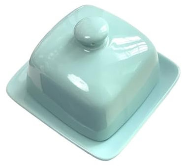 FAJNUZI2024 Mantequillera Plato de Caja de Mantequilla de cerámica de Estilo escandinavo for el hogar, Plato de Almacenamiento pequeño con Tapa, Plato de Queso for Aperitivos Mantequera