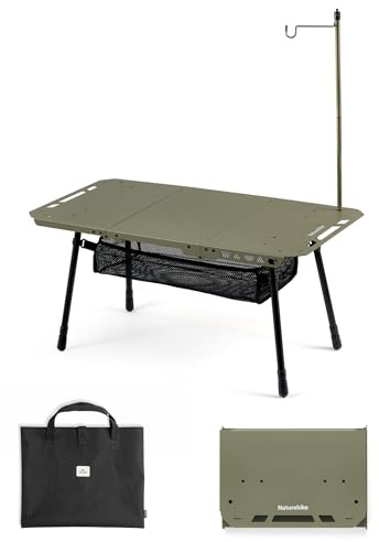 Naturehike Mesa de camping plegable en 3 niveles, resistente para el hogar, cocina, picnic y exterior, plegable compacta, ideal para camping y uso diario