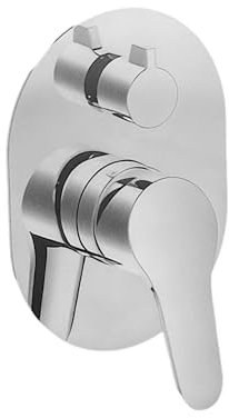 Miscelatore Doccia a Incasso con Deviatore | Design Moderno in Ottone Cromato | Completo di Corpo Incasso e Piastra | Eleganza e Funzionalità