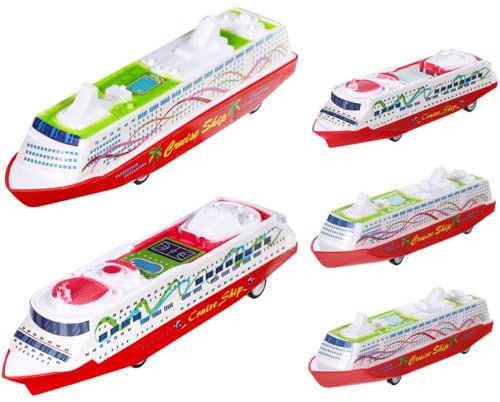 SOIMISS 5 Stück Schiffsmodell Bootsspielzeug für Spielzeugboot zum Zurückziehen Boote- für modellschiff Pull-Back-Dampfschiff- Desktop-Ornament Abs