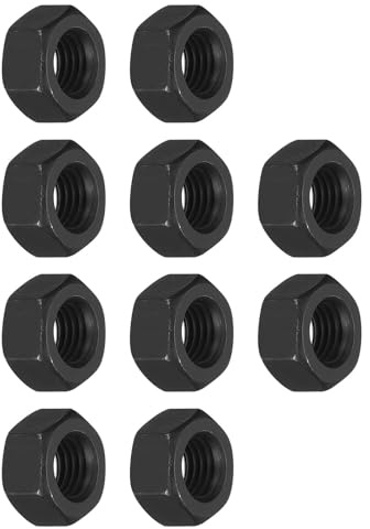 TA-VIGOR 10Pcs Hex Nuts, 5/16-24 UNC Self Locking Nuts, Carbon Steel Grade 8.8 Oxide Hexagon Nutstones for Lock Washers, Bolts, Screws, Black
