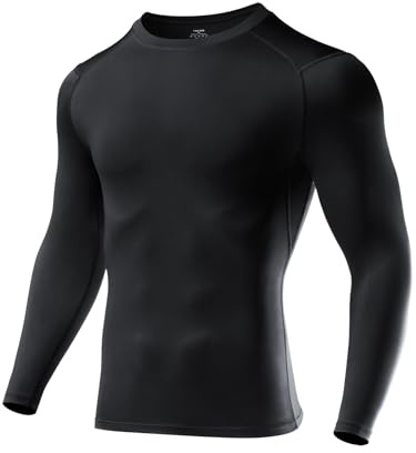 Niksa 1/2/3 Stück Kompressionsshirt Herren,Funktionsshirt Langarm Sportshirt Rundhalsausschnitt Atmungsaktiv Laufshirt für Running Workout Fitness A-Schwarz (1 Stück) M