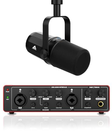 Audio Array Ultimate Podcast Bundle | Dynamic Microphone with USB/XLR Connectivity & 24-Bit/192kHz Audio Interface | Ideal for Podcasting, Streaming, Voice Recording & Content Creation - PB-01