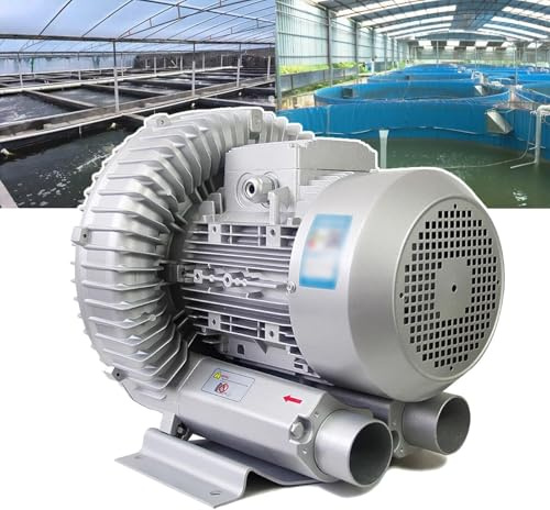 JHOMHF Soplador regenerativo de anillo de vórtice monofásico de 120 W-1100 W para acuario, hidroponía, estanque, aireadores de tanque séptico, bomba de aire eléctrica de 220 V (120 W/0,16 HP)