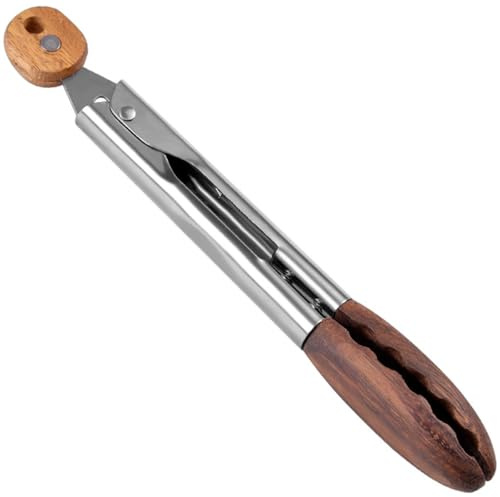 Xinsheinelry Pinces en Bois De Qualité Supérieure avec Pointe en Acier Inoxydable pour Barbecue Parfaites pour La Cuisson des Grillades Et Le Service De Salades Aliments Polyvalents