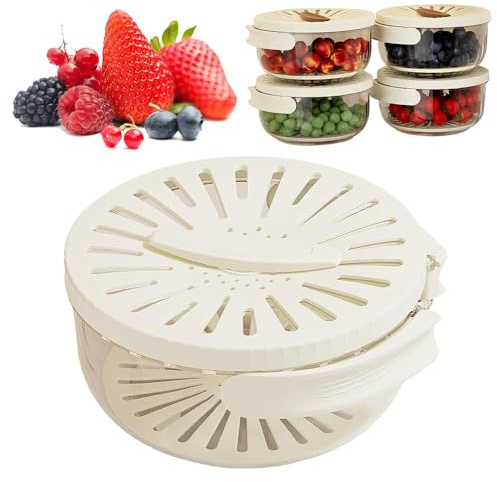 Obst Waschschüssel, Salatschleuder Faltbar, Salad Spinner, Obstwaschmaschine mit Schüsselsieb, Verdickte Doppelschichtspüle zum Waschen und Trocknen von Gemüse (Blanco)