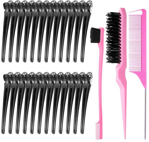24 Stück Haarclips Haarklammern Friseur Abteilklammern Friseur Klammern Hair Clips For Styling Haarstylingprodukte, Salonhaarspangen (Schwarz)