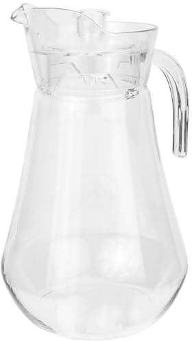 TOYANDONA Plastic Water Carafe 2.2l Sturdy Acrylic Pitcher with Diamond Shape Spout, Heat Resistant Chilled Water Jug for Home Beverage Serving and Juice Dispensing