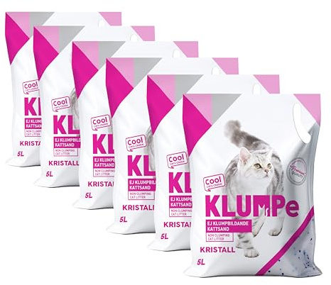 KLUMPE Crystal Silica Kattströ 5L, 6-pack