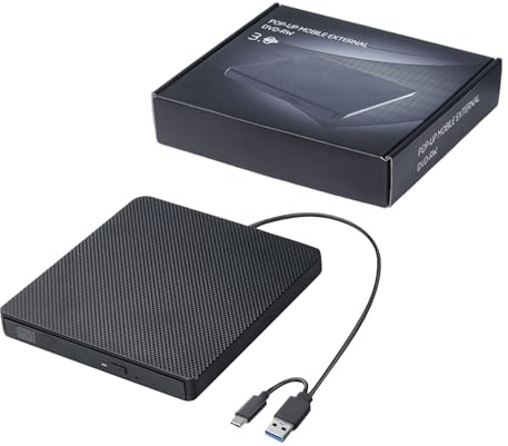 Hangsu Dispositivo disco esterno portatile per computer e altri sistemi Plug Play negazione software aggiuntivo necessario costruzione leggera Lettore di dischi multi formato