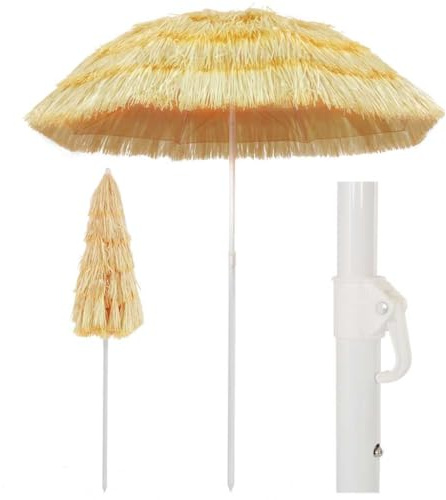 Cervaline Parasol de Plage Naturel 180 cm Style hawaïen,Maison & Jardin,Pelouses & Jardins,Vie en extérieur,Parasols & voiles d'ombrage,2.15 kg-44547
