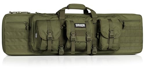 YYST Savior utrustning American Classic Taktisk Double Long Rifle Pistol Gun Bag Firearm Transportation Case w/Backpack – 100 cm olivgrön