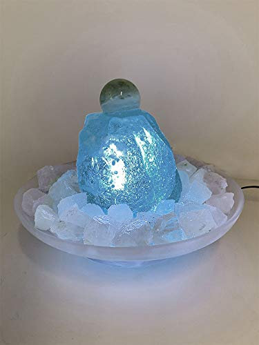 Glaskugelbrunnen Polaris mit Beleuchtung (Schalenfarbe: Weiß)