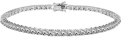 Bluespirit Bracciale da donna, Collezione B-TENNIS, in argento 925 rodiato, zirconi - P.BS.2505000171