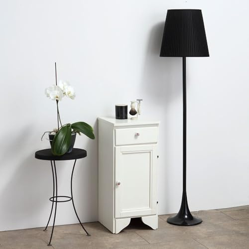 Kiamami Valentina - Mobiletto a terra h 80cm bianco decapato | Lavanda