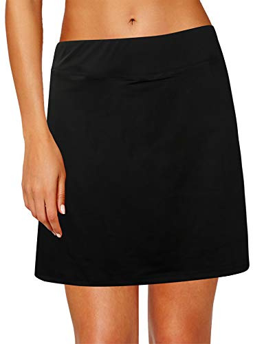 Jhsnjnr Women's Lightweight Athletic Skorts with Shorts Pockets Running Tennis Golf Workout Active Skirts Black