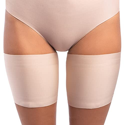 looksy Lårband, unisex-modell, elastiska, förhindrar att låren skaver mot varandra, glider inte av, Mörkbeige, XXL