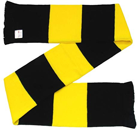 Arena Scarves Watford Fans Black and Yellow Traditional Bar Scarf