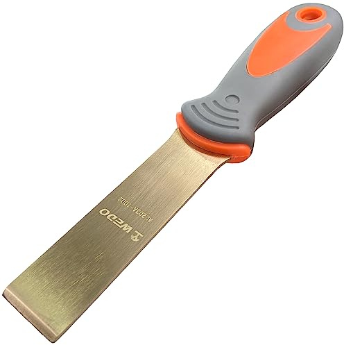 WEDO Profi Malerspachtel 25mm,Aluminiumbronze,Malerwerkzeuge,Gesamtlänge 203mm,BAM & FM Zertifiziert,DIN Norm,Sicherheitsspachtel,Spachtel für Trockenbau,Gips & Farbschaber